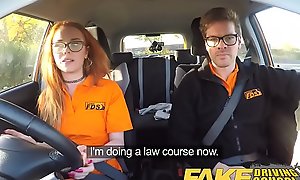 Fake driving teacher nerdy ginger forcible age teenager drilled to creampie agonorgasmos