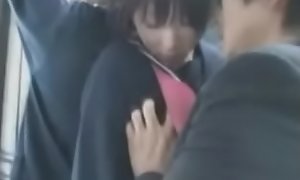 Young Japanese Schoolgirl Gets Groped And Say no to Asian Teen Pussy Gets Fondled On Public Train By Dirty Old Japanese Man