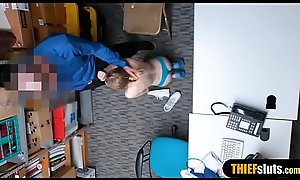 Crying small russian teen thief chagrined by a officer
