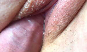 Fuck The Pussy. Piss together with Cum Inside. Close-Up. POV