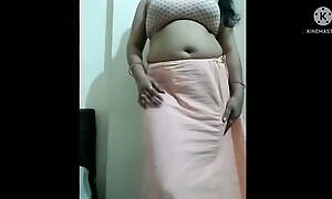 Desi Indian aunty only of two minds saree plus showing her panties