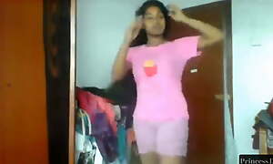 Teen Sri Lankan, 18 excellence age-old Schoolgirl Strips panty with an increment of bra, tit show, gradual pussy singular