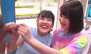 Shy Japanese Beauties Gives Handjob Cumshot To Alien In Glass Room