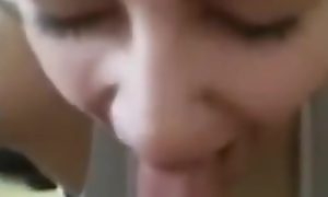 Gorgeous Iranian Unfocused gives a Blowjob and Swallows on Smart Phone