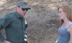 Gypsy redheaded pulchritude fucks police across the border