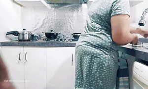 Indian Wife's Ass Spanked, fingered and Bristols Squeezed in rub-down the Kitchen