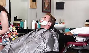 Best MILF Barber In Town Melody Mynx Gives Her Client A Boner And A Blowjob - MYLF