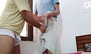 Wow First Time I hold my stepbrother cock measurement he was wearing lungi