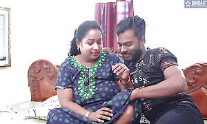 Desi Mallu Aunty enjoys his neighbor's Big Locate when she is all alone at home ( Hindi Audio )