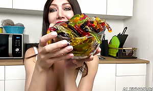 Sexy Anal Pornstar Hotkinkyjo Put Tons be proper of Jellies in The brush Ass in the Kitchen, Fisting & Prolapse