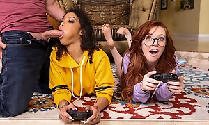 Gamer Girl Threesome Work Video With Be opposite act for Wylde, Jeni Angel, Madi Collins - Brazzers