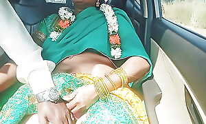 Telugu disparaging talks car sex, telugu saree aunty romantic sex with STRANGER part 2