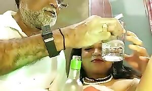 Aunty Enjoy dealings her step uncle smoke cigarette, alcohol forth fore play,Sexy aunty