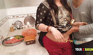 Punjabi Stepmom bonking in the kitchen when she make dinner for stepson