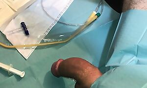 First Time painful catheter insertion peehole cumshot