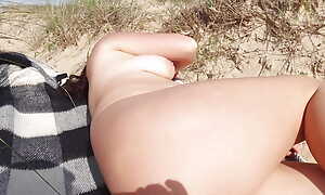 Suddenly a Stranger sneaks up and by fits Touching my hairy Pussy on rub-down the Beach