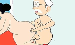 Indian big ass old woman fucked enduring hard by big cock doctor Hindi audio