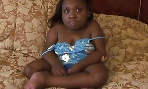 Black Pygmy with Heavy Tits and Nipples Gives Honcho Hot Blowjobs