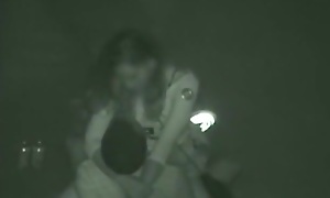 tapes a partygirl riding a guy's cock at the beach