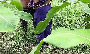 I see my aunty spiralling in support of the banana plantation, I followed her coupled with hugged her coupled with started fucking her in the plantation.