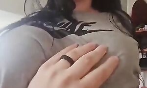 Beautiful Big Titty Dark Haired Girlfriend Gets Pounded While Being on Top