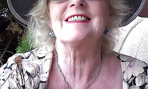 Auntjudys - 66yo Hairy Grown up GILF Mrs. Claire Sucks Your Cock in the Garden (pov)