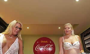 Canadian MILFs interracial POV double BJ