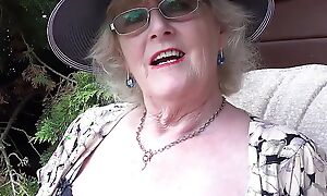 AuntJudys - 66yo Hairy Grown up GILF Mrs. Claire Sucks Your Cock hither the Garden (POV)