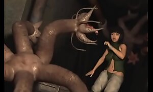 3D Monsters Gangbanging Cross Teens!