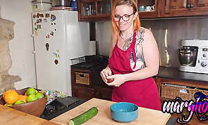 Stepmom gets her there in this kitchen