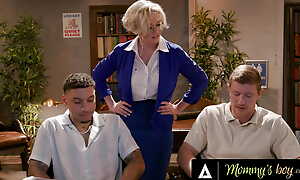 MOMMY'S BOY - Librarian MILF Dee Williams Caught Students Jerking Off Gets ROUGH DPed In the matter of Public