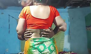 Desi Bengali bhabhi ke saath masti topic and kissing scenes, Orange blouse and white bra shed big boob press by rahul