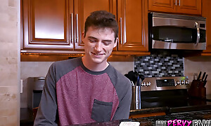 Kat Marie's Huge Boobs Bounced as Stepsons Spit Roast Her!
