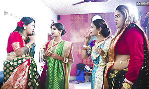 Desi Tharki Indian Jamindar StepBrothers Share their Four wives on a former occasion Be beneficial to Real GangBang ( Hindi Audio )