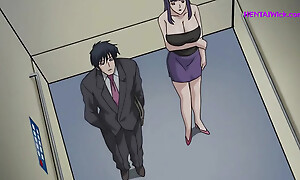 ''The Boss and the Secret Desires'' Suffer from Together in a Broken Elevator - Hentai Sex Anime, ENG Pinch-hit wait out