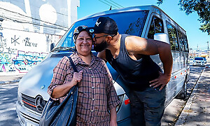 72 Years Old BBW Granny Picked up for Anal Bus Sexual intercourse