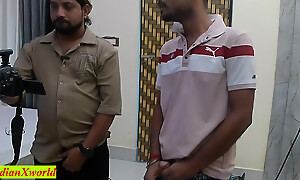 Indian Well done TV News Presenter fucked by director and cameraman! Indian Threesome sex