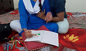 Indian stepbrother has sex approximately his stepsister after hot her while drawing