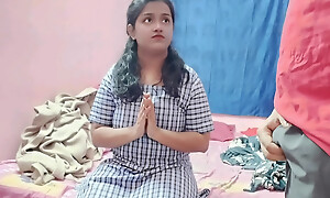 Cute Indian stepdaughter schoolgirl with tight pussy fucked as a punishment