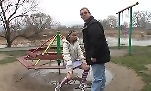 Skinny legal age teenager gets a real hardcore fuck from an older man