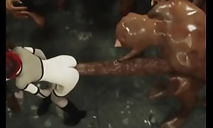 3D Emo Teen Destroyed hard by Giant Ogres!
