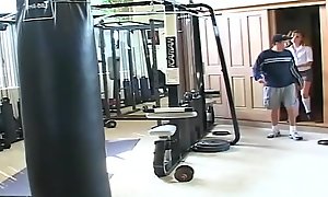 Curly lawful age teenager is fucked steadfast in gym